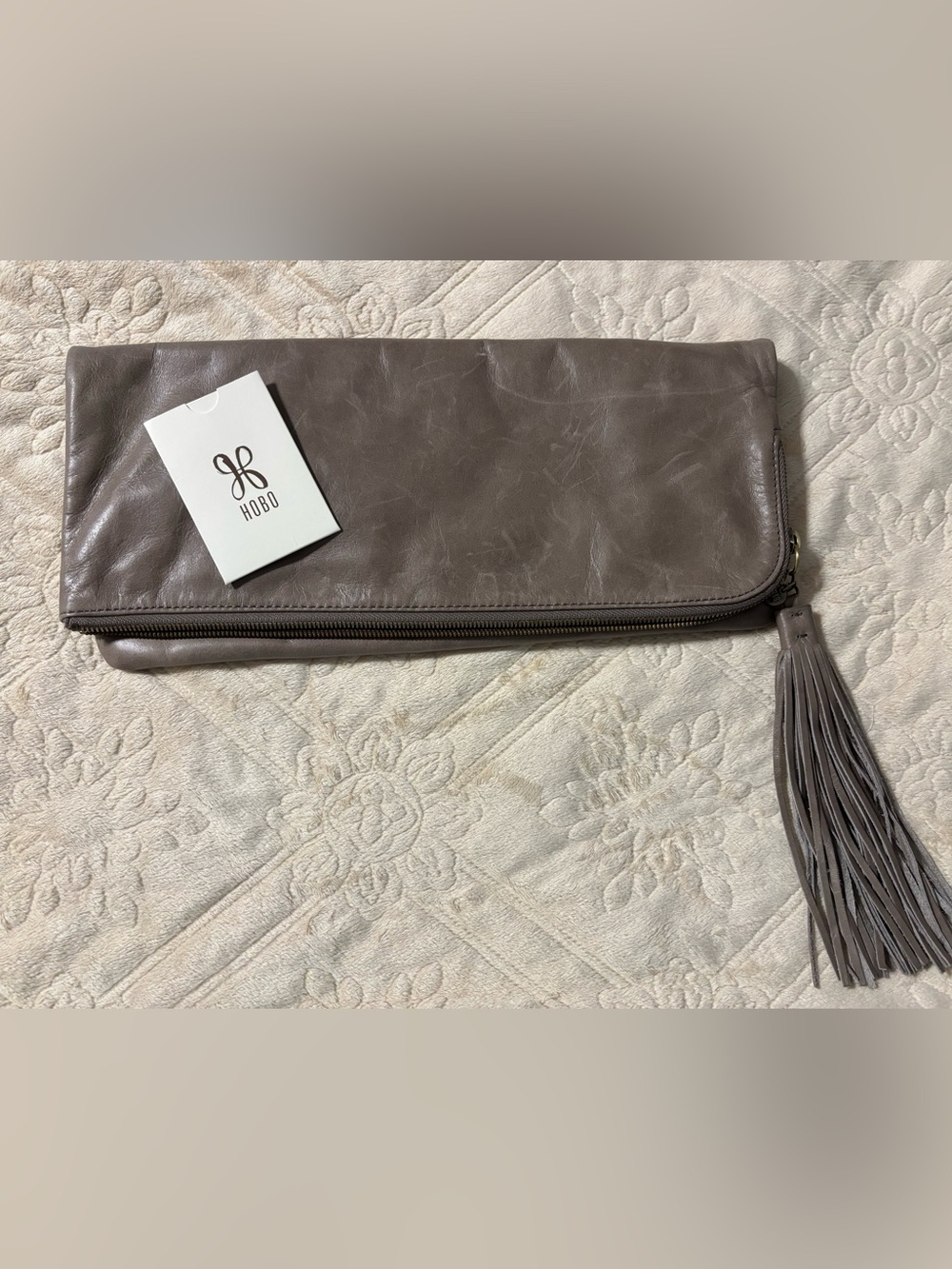 HOBO Fold-Over Clutch in Taupe